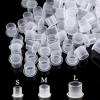 Tattoo Ink Caps with Base, Urknall 300pcs Ink Cups Plastic Ink Caps Disposable Ink Cups Caps for Tattoo Ink Tattoo Supplies