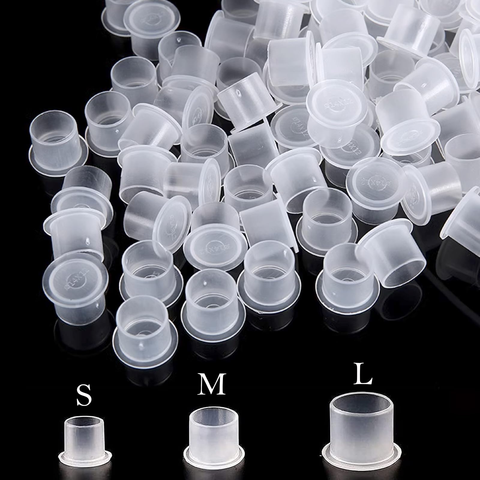 Tattoo Ink Caps with Base, Urknall 300pcs Plastic Ink Cups Tattoo Supplies