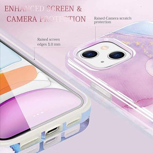 Miniatura 5 de luolnh Funda dorada brillante compatible con iPhone 13, diseño de mármol, a prueba de golpes, delgada, de silicona suave, TPU para iPhone 13 de 6.1