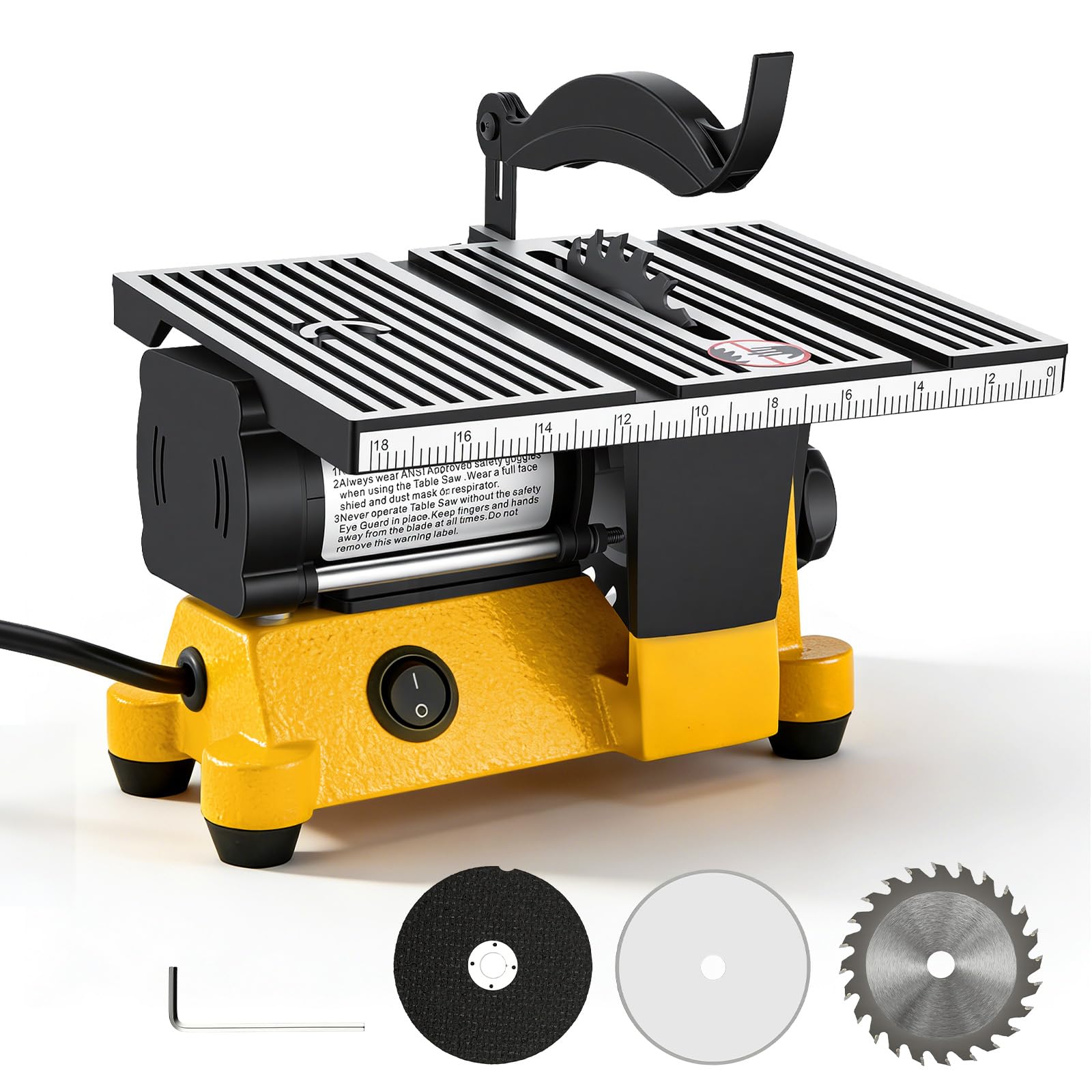 Mini Tischkreissäge Mit 3 Klingen, Tischkreissäge Klein, 90w Multifunktionale Tragbare Präzisions DIY Miniatur Tischkreissägen, 4500rpm Tischsäge Für Handwerksarbeiten(A)
