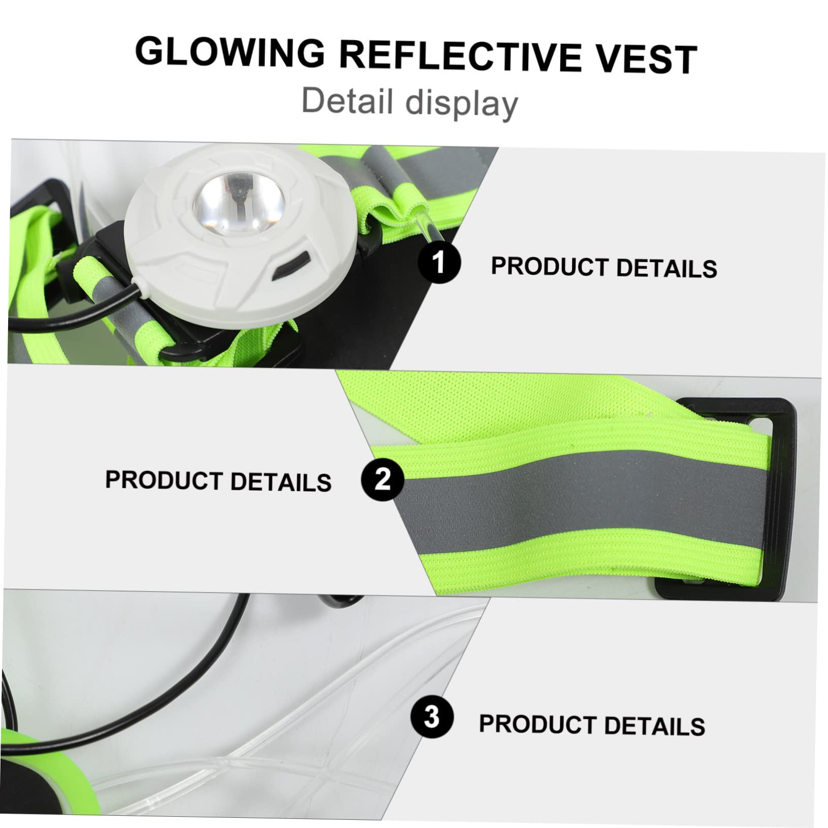 Sosoport LED-Warn-Schultergurt LED Sicherheitsweste Reflektierende Laufweste Wanderer reflektierende Armbänder Lauflicht für Läufer reflektierender Riemen reflektierende Ausrüstung Abs