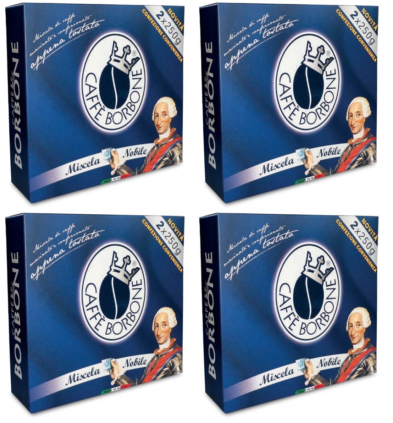 Macinato Miscela Nobile - 8 x 250g - Caffè Borbone