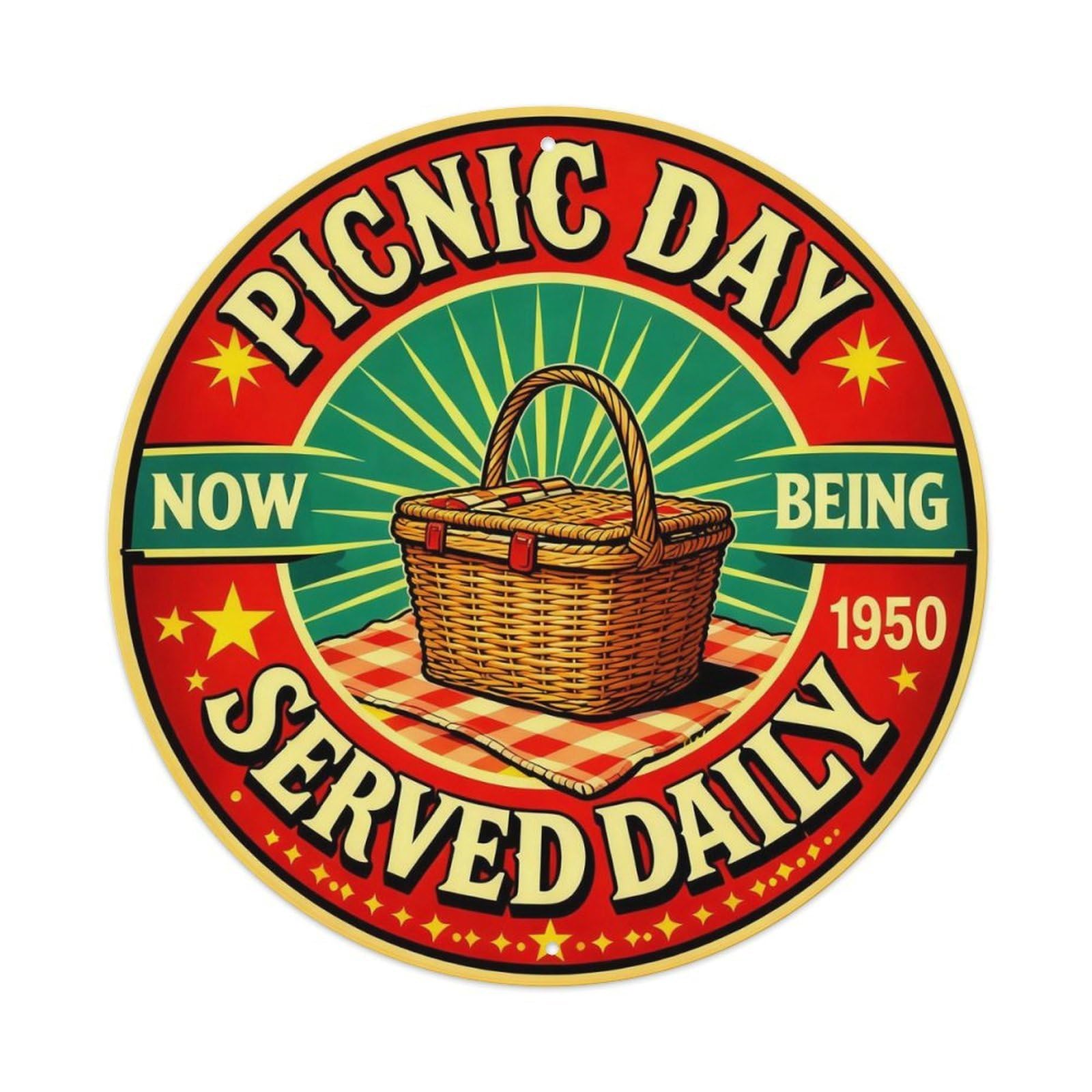 Picnic Day Outdoor Sign Metal Tin Sign Plaque