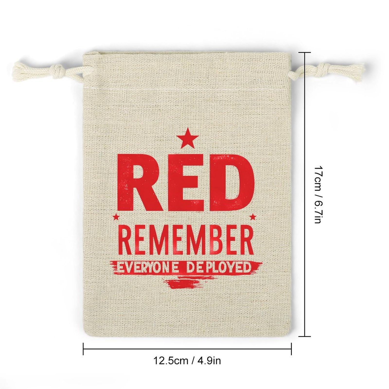R.E.D Remember Everyone Deployed 8 Pack Small Gift Bags Cotton And Linen Drawstring Pockets Sachet Bag for Party Home Supplies