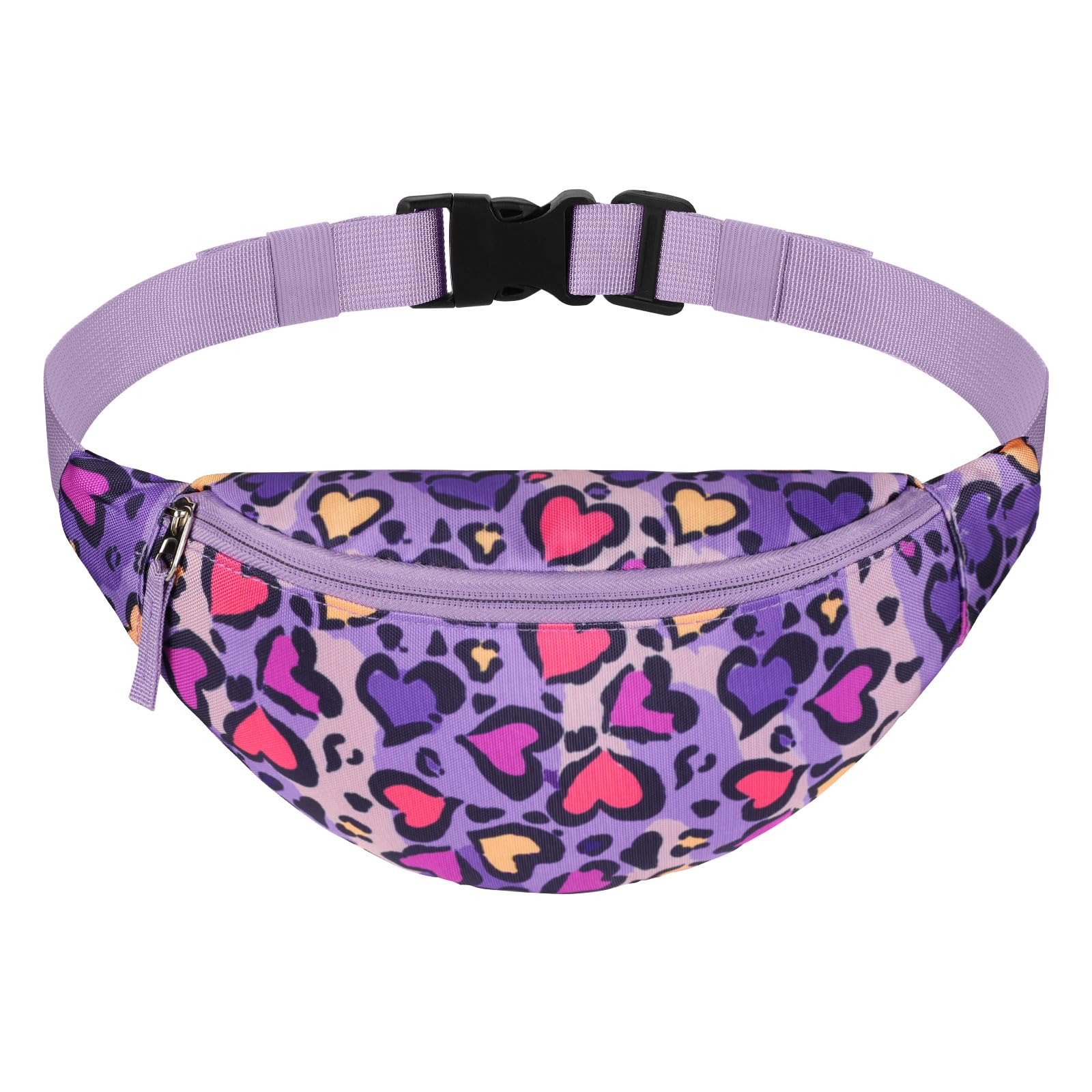 Vipdeal Leopard Kids Fanny Pack for Girls, Travel Small Waist Bag Crossbody Belt Bag for Little Girls Toddler Cute Fanny Bag Cheetah, Purple