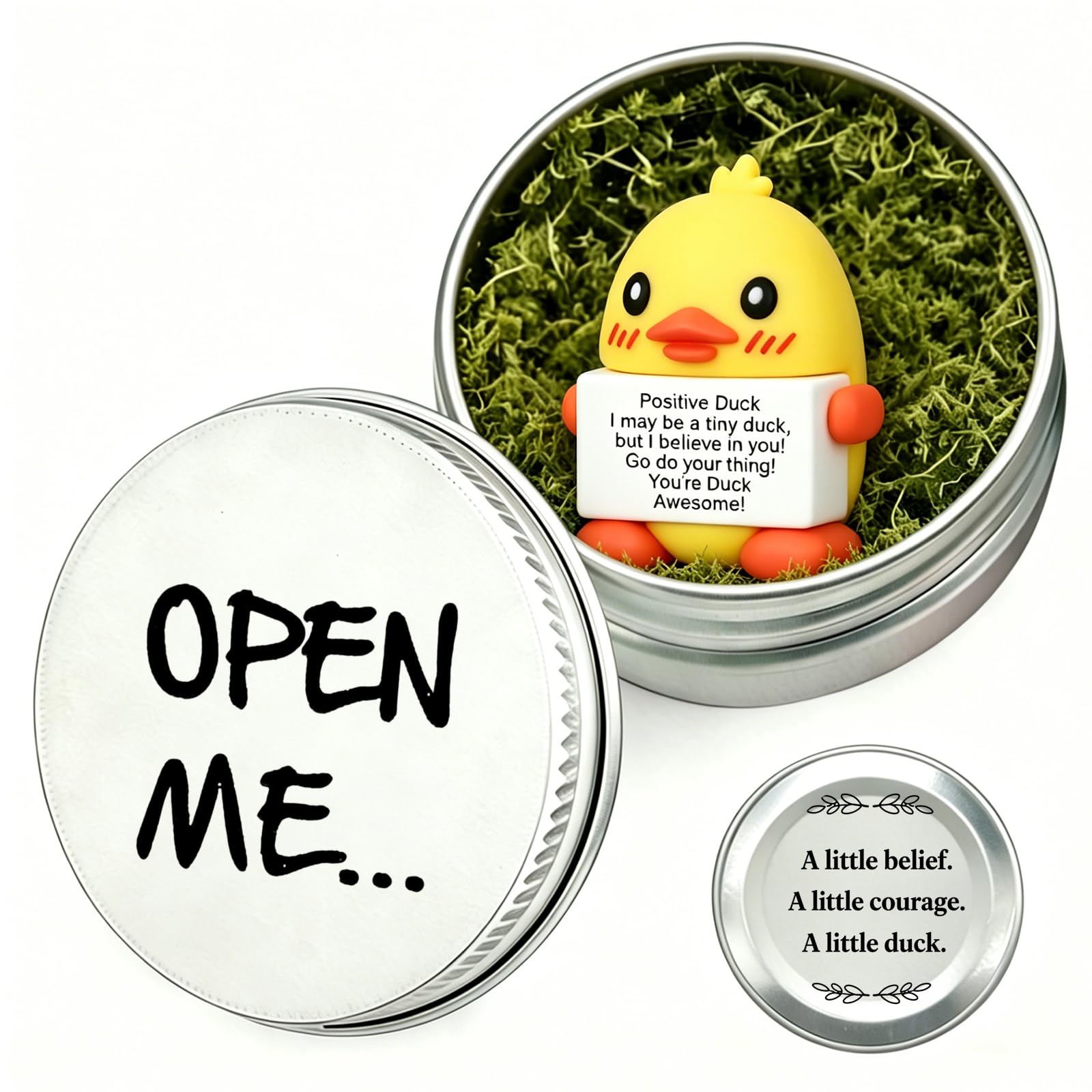 Positive Duck Good Luck Charm in a Gift in a Tin – Lucky Duck Ornament, Exam Good Luck Gifts, Birthday D-uck, Valentines D-uck, D-uck Themed Gifts | Inspiring Yellow G-ifts & D-uck Charms