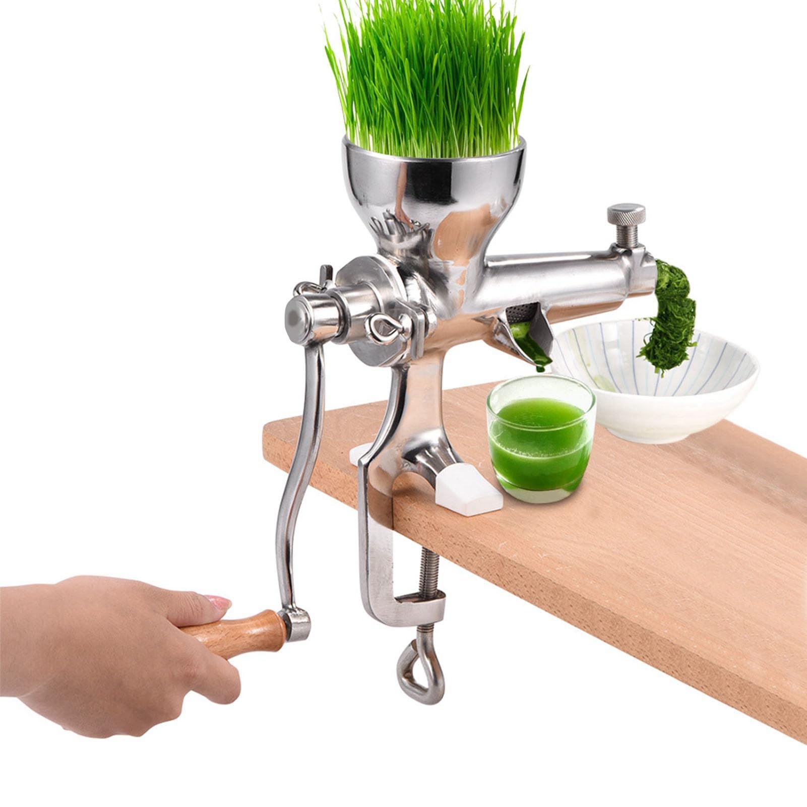 Extrattore di Succo di Succo di Grano in Acciaio Inossidabile in Acciaio Inossidabile Ad Alto Succo, Grado di Grasso Alimentare Facile da Pulire L'estrattore di Grano Manuale,