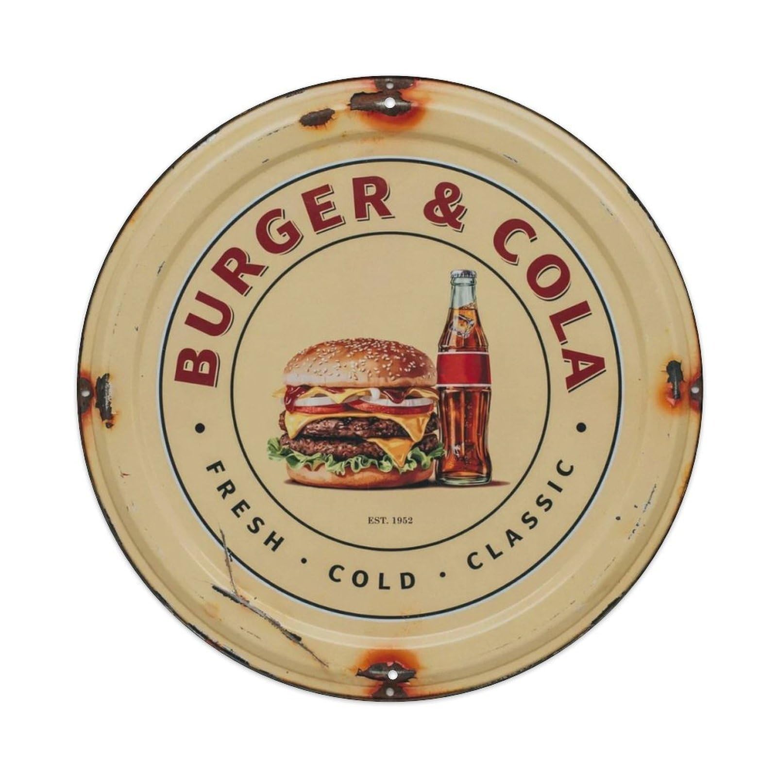 Diner-Burger-Sign Metal Tin Sign Plaque
