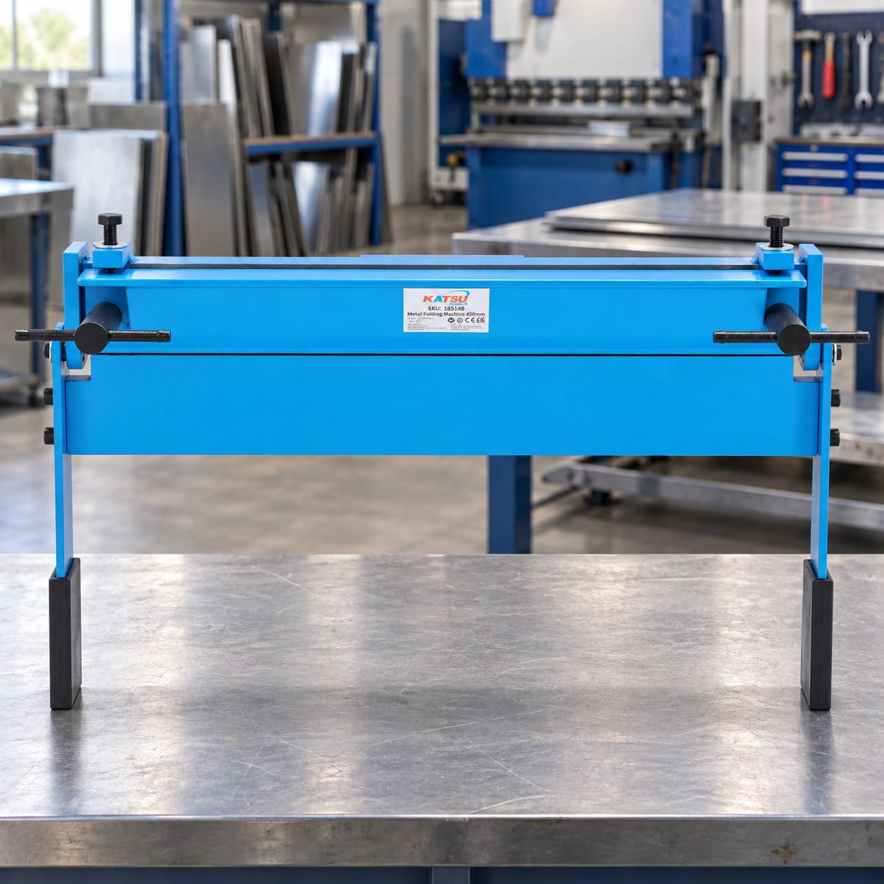 KATSU Piegatrice per Lamiera Manuale Curvatrice 450mm Curvatrice, per Lamiera di Acciaio di Spessore 1,2mm, Angolo di Piegatura 0-90° per la lavorazione dei Metalli