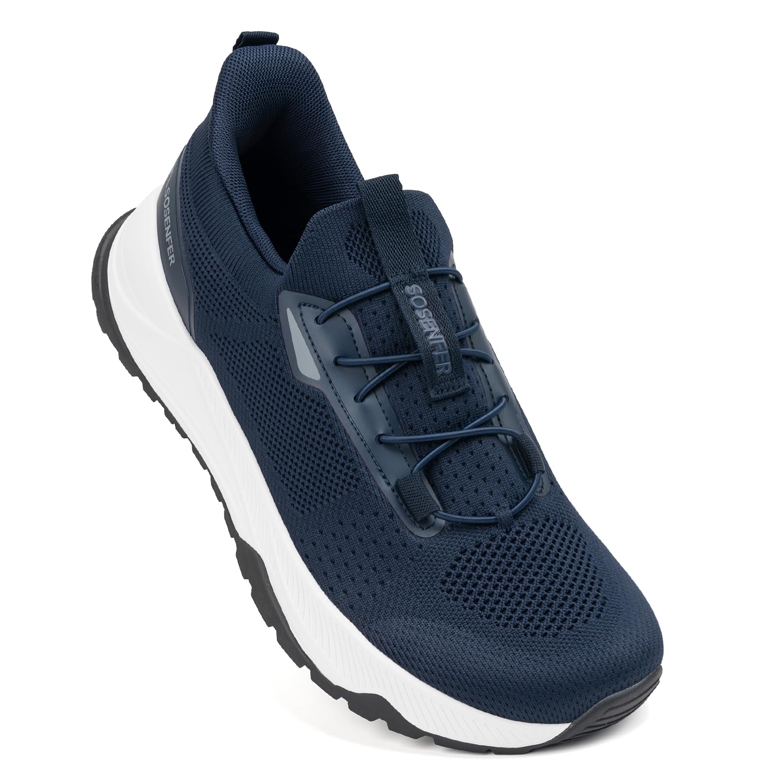 Sosenfer Slip on Baskets pour homme pour pieds larges, chaussures de randonnée respirantes et antidérapantes pour homme