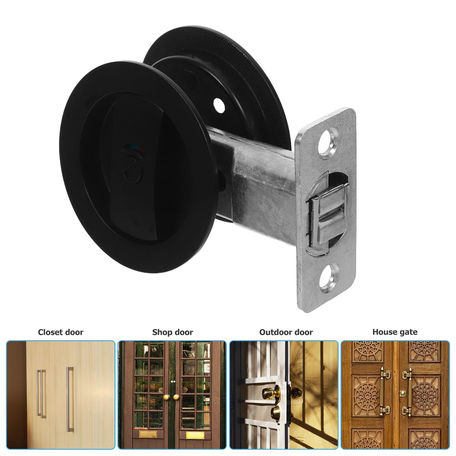 Serratura Rotonda Invisibile per Porta Scorrevole Chiavistello Integrato per Bagno Camera e Ufficio Chiusura Nascosta Ergonomica per Sicurezza Domestica e Interni