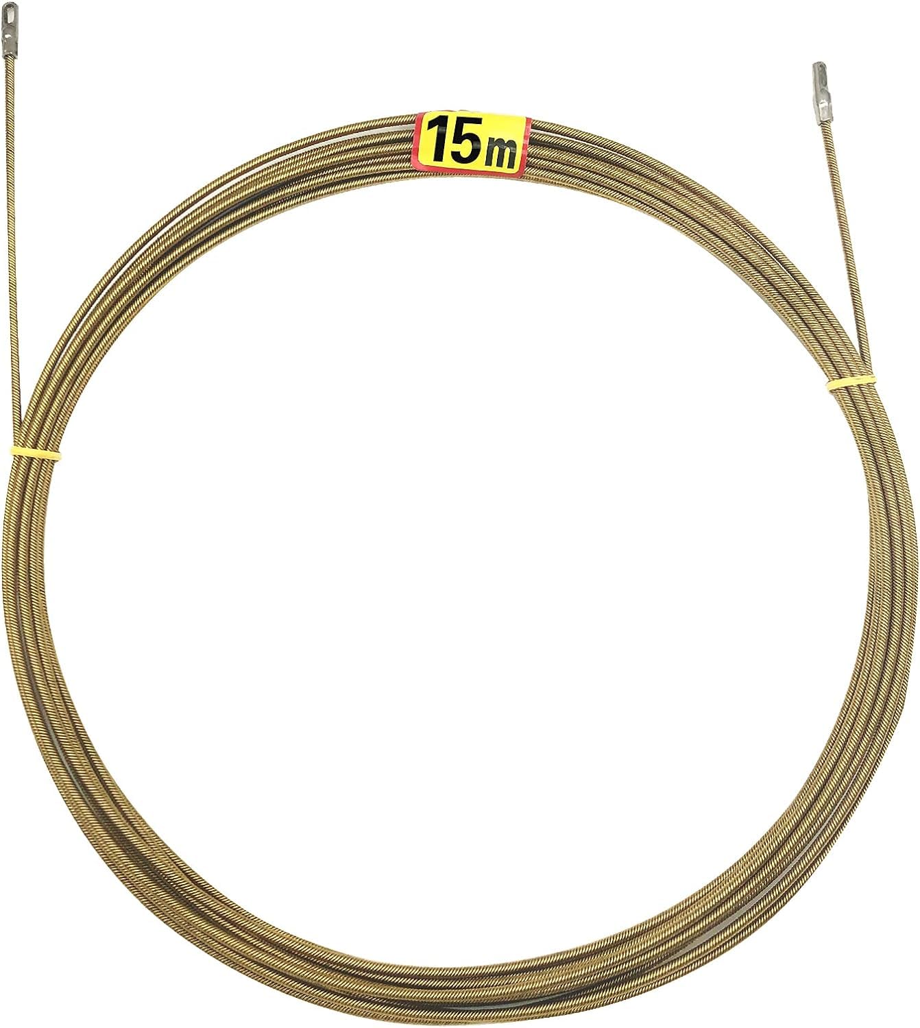 Biella 4mm Electrical Spring Wire Threader Fish Tape Fastener Cable Wire Puller Tool Upgraded 6 Cores Larger Leader Hole Electrician Threading Device (15 MTR)