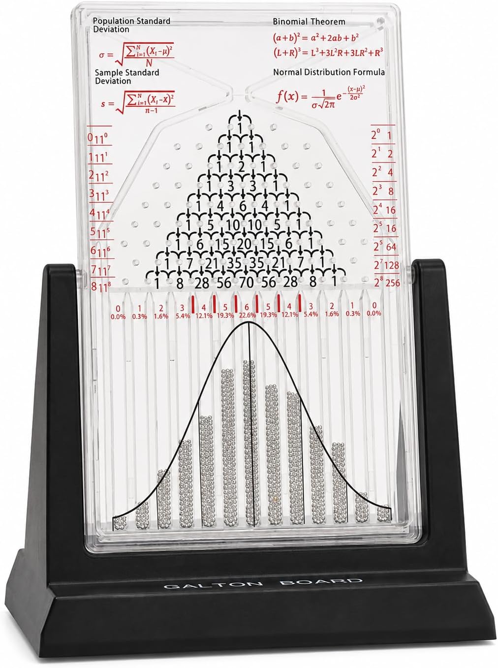 Galton Board | Probability & Statistics STEM Learning Kit for Physics Classrooms | Hands-On Math Teaching Aid with 2800 Steel Beads | Teacher & Homeschool Resource (Gold Beads)