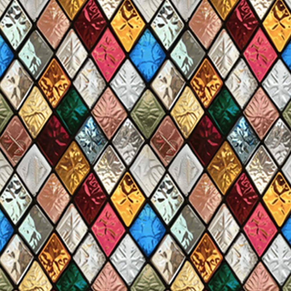 Window UV Protection Rainbow Privacy Film:Non-Adhesive Static Cling Decorative Window Film with Installation Tools,Stained Glass Window Film for Kitchen,Bathroom,and Shower Doors,16.9 x 39.4 inches.