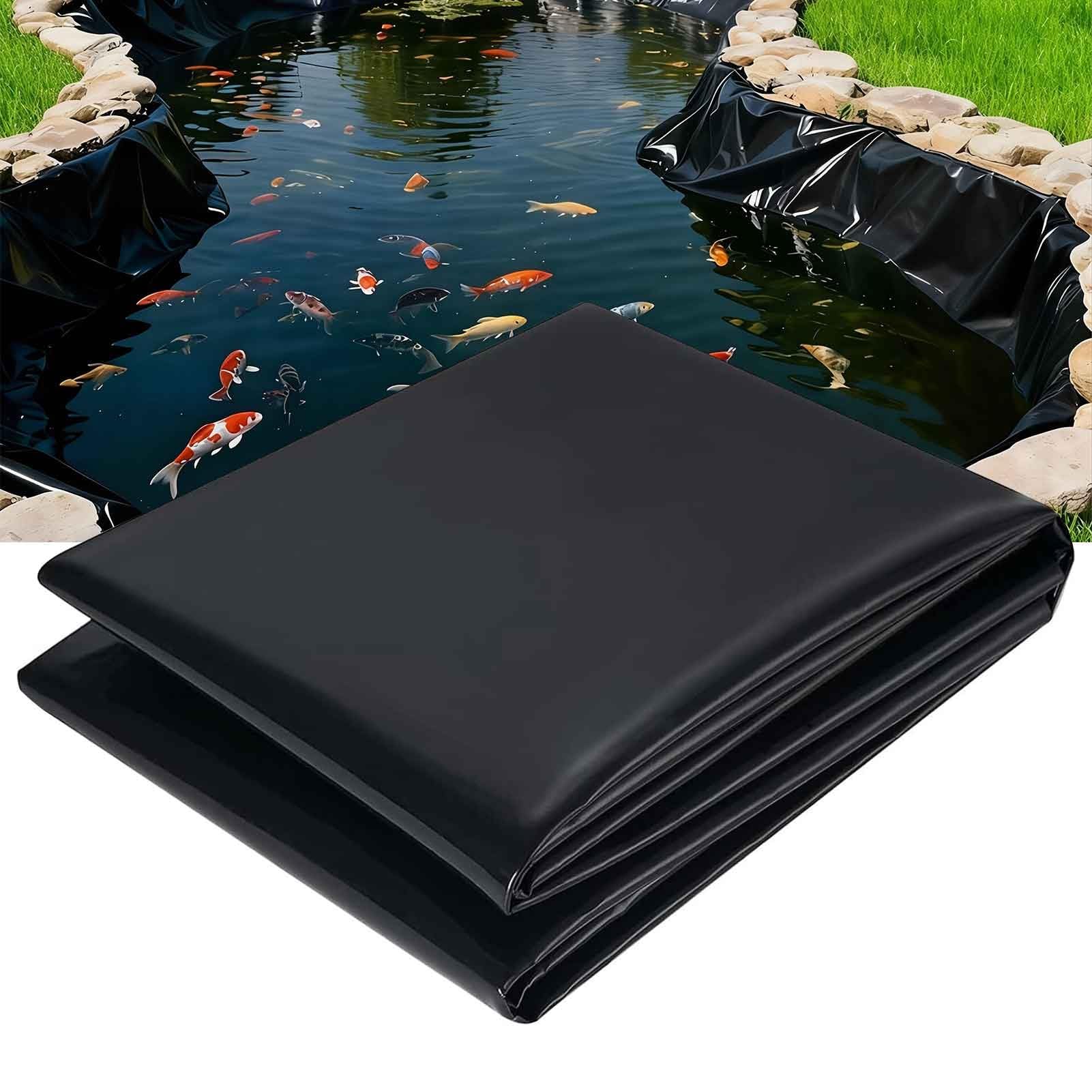 Heavy Duty Pond Liner 1x6m 2x2.5m 3x3m 4x5m | 5 Mil Thick Black HDPE Waterproof Membrane for Outdoor Fish & Koi Ponds, Garden Waterfalls & Backyard Water Features(4x10m(13.1x32.8ft))