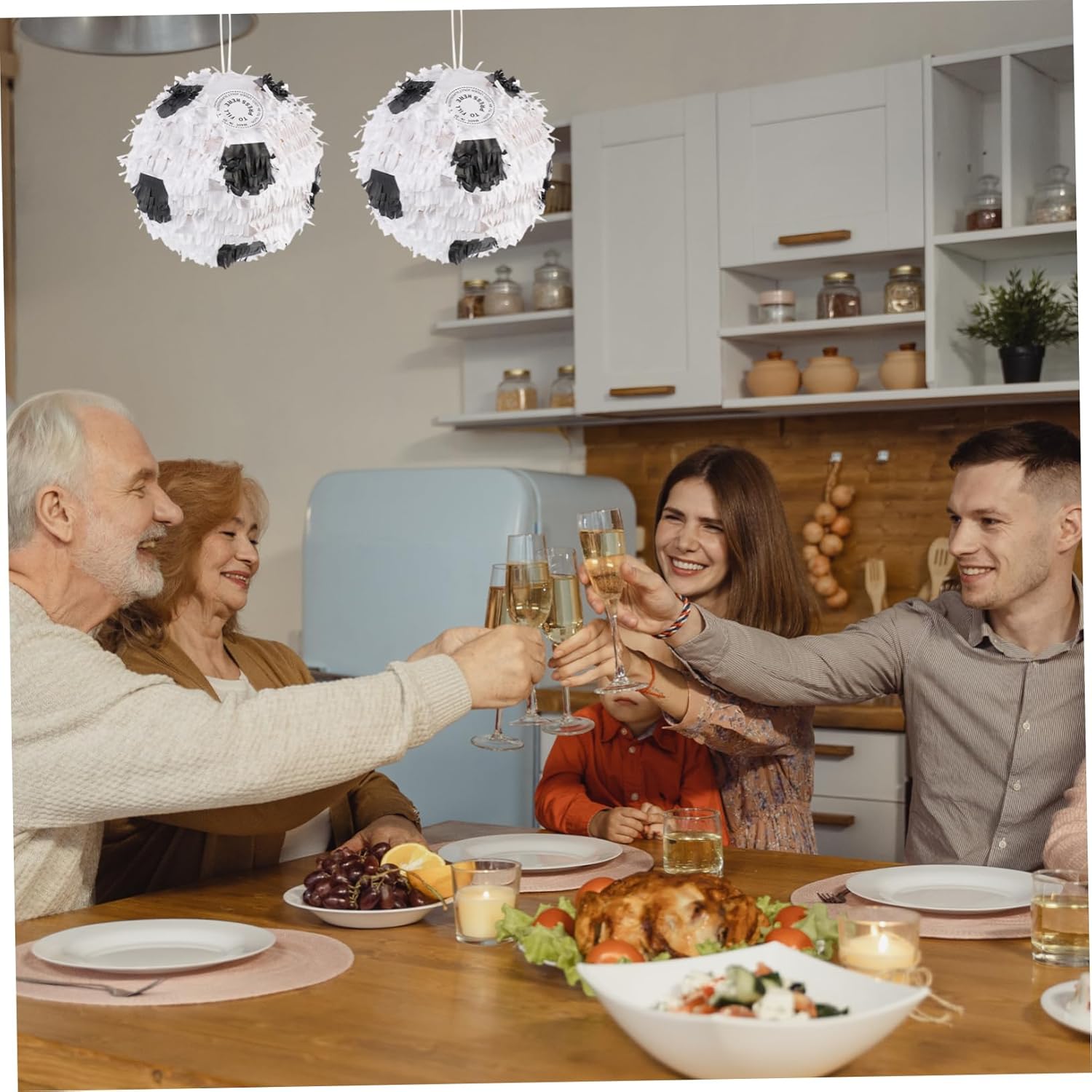 Football Birthday Party Paper Sugar Filled Toy with Football Garland for Kids Sports Celebration