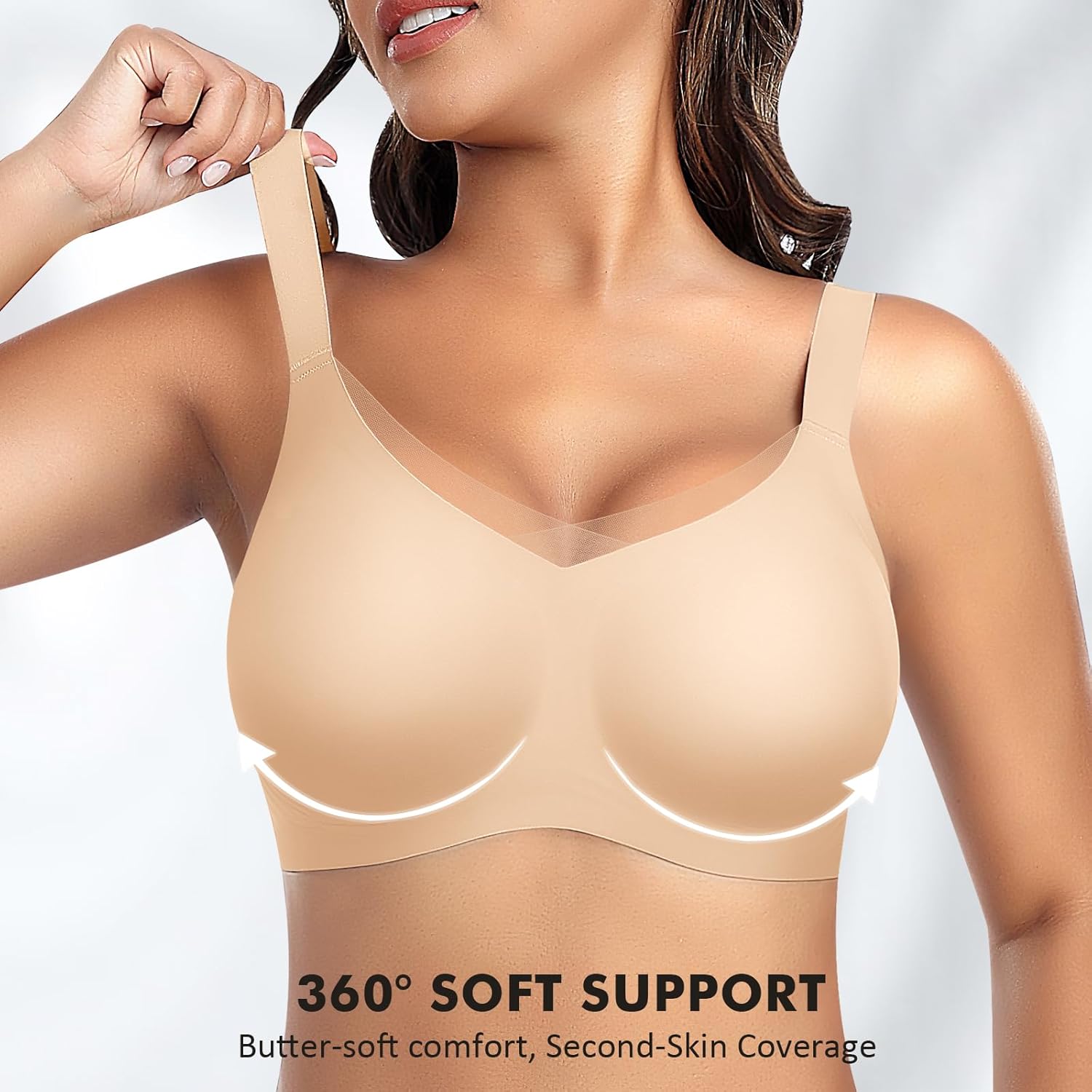 Wireless Bras for Women Mesh Crossover Bras Seamless Full Coverage No Underwire Comfortable Supportive Everyday Bra - Image 2