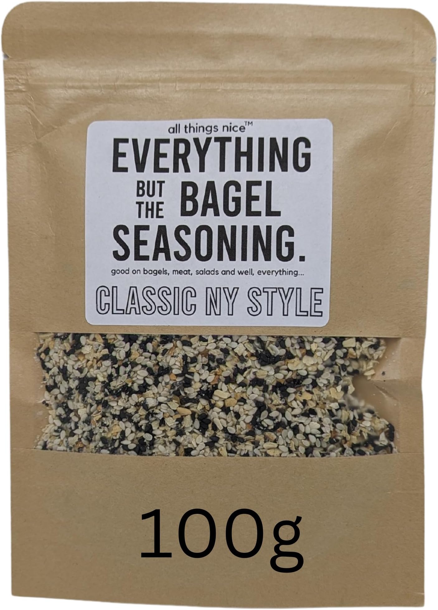Everything But The Bagel Seasoning Mix, 100g, Made in the UK, Season Meats, Eggs and More, Mixed Spices, Classic New York Deli Style