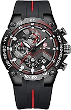 Affute Men's Watches Chronograph Waterproof Sports Watch with Silicone Strap, Date, Luminous Quartz Wrist Watch