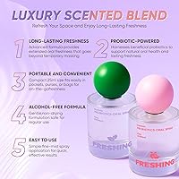 Vista 3 de Spray oral probiótico, combo de sabor a menta y melocotón, espray de aliento con prebióticos y probióticos, frescura duradera, sin alcohol, cómodo