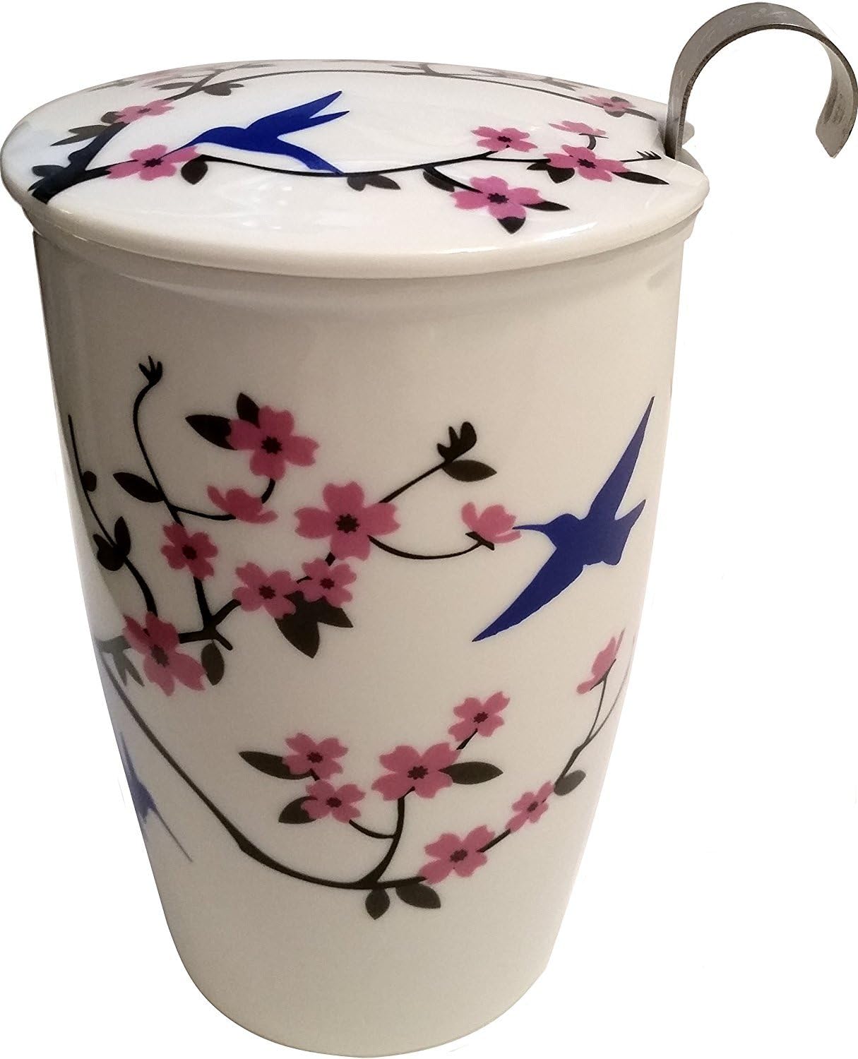 Double Wall Ceramic Tea Cup with Infuser & Lid - Perfect single 12 oz cup brewing system - The Strainer makes it great for all your loose leaf, bulk leave teas - Beautiful and Stylish new design