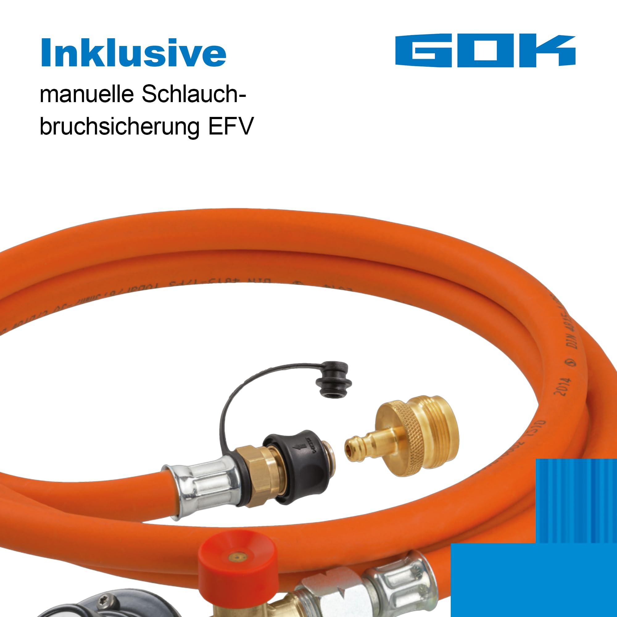 Regler-Schlauchleitung-Set zum Anschluss an Gasflaschen, für den Betrieb von Gasgrills mit einem Gas-Kartuschen-Anschluss, AG US Gas-Kart.