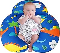 Vista 11 de Almohada de lactancia AMASKY para lactancia materna, funda extraíble de algodón con patrones de animales, lavable a máquina, patrón de fresa