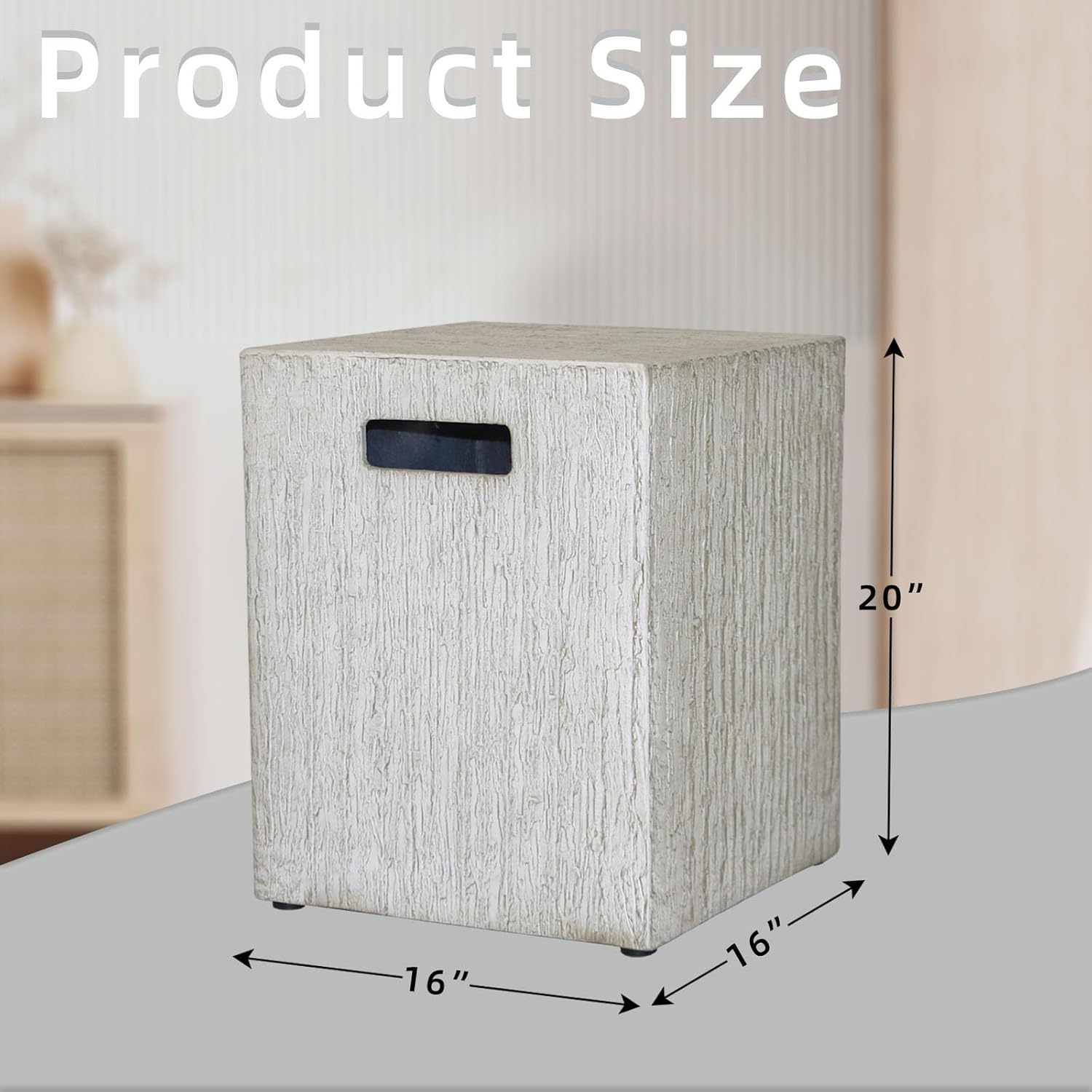 Propane Tank Cover Table, Square Tank Container Fits Standard 20 lb Cylinder Bottle Storage Box Hideaway Table, Gas Tank Holder for Outdoor Gas Fire Pits