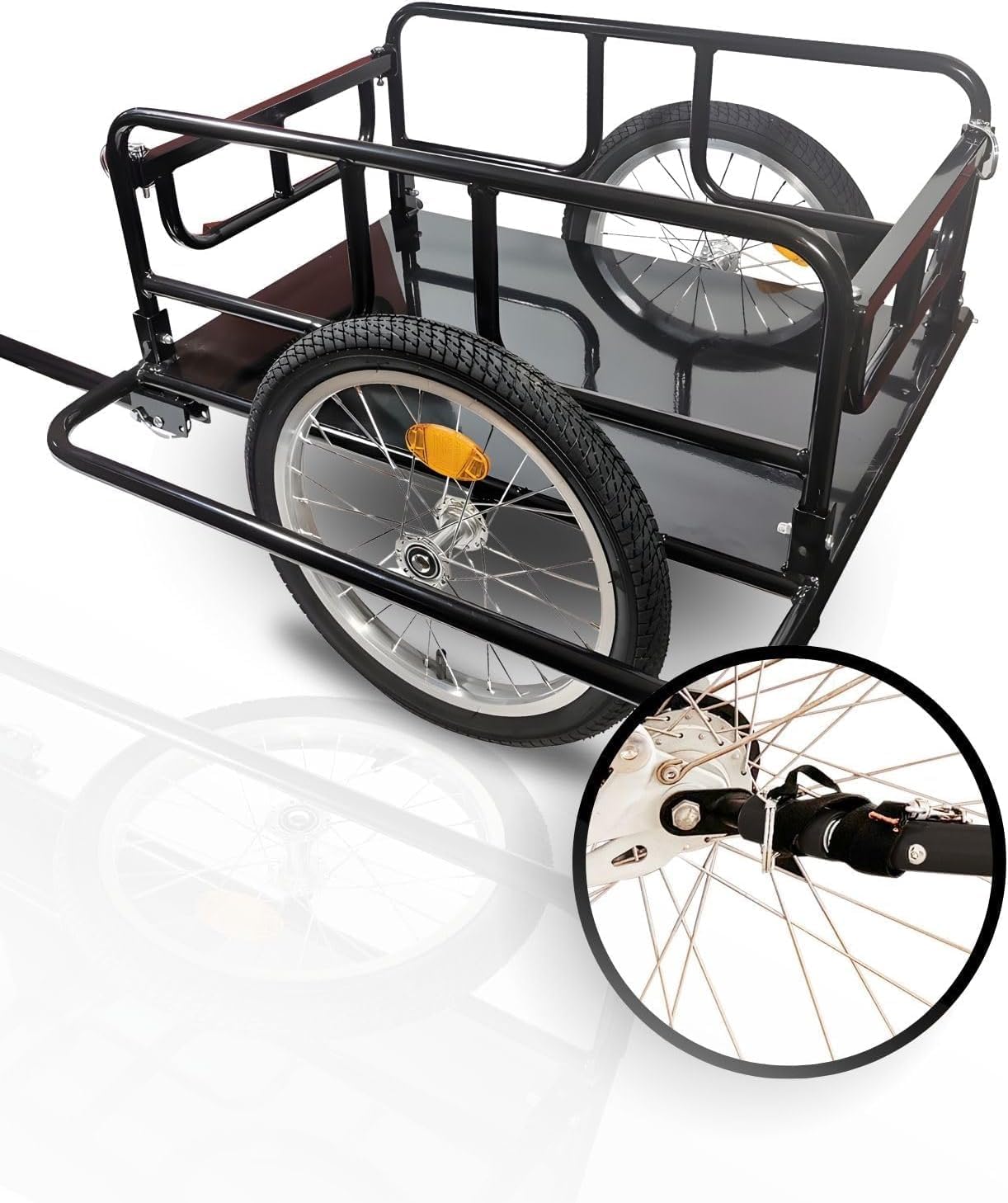 Fahrradanhnger Stahl Fahrradanhnger Transportanhnger Stahl 130 X 73 X  48,5 Cm  50 Kg Tragkraft, Klappbar, Schwarz