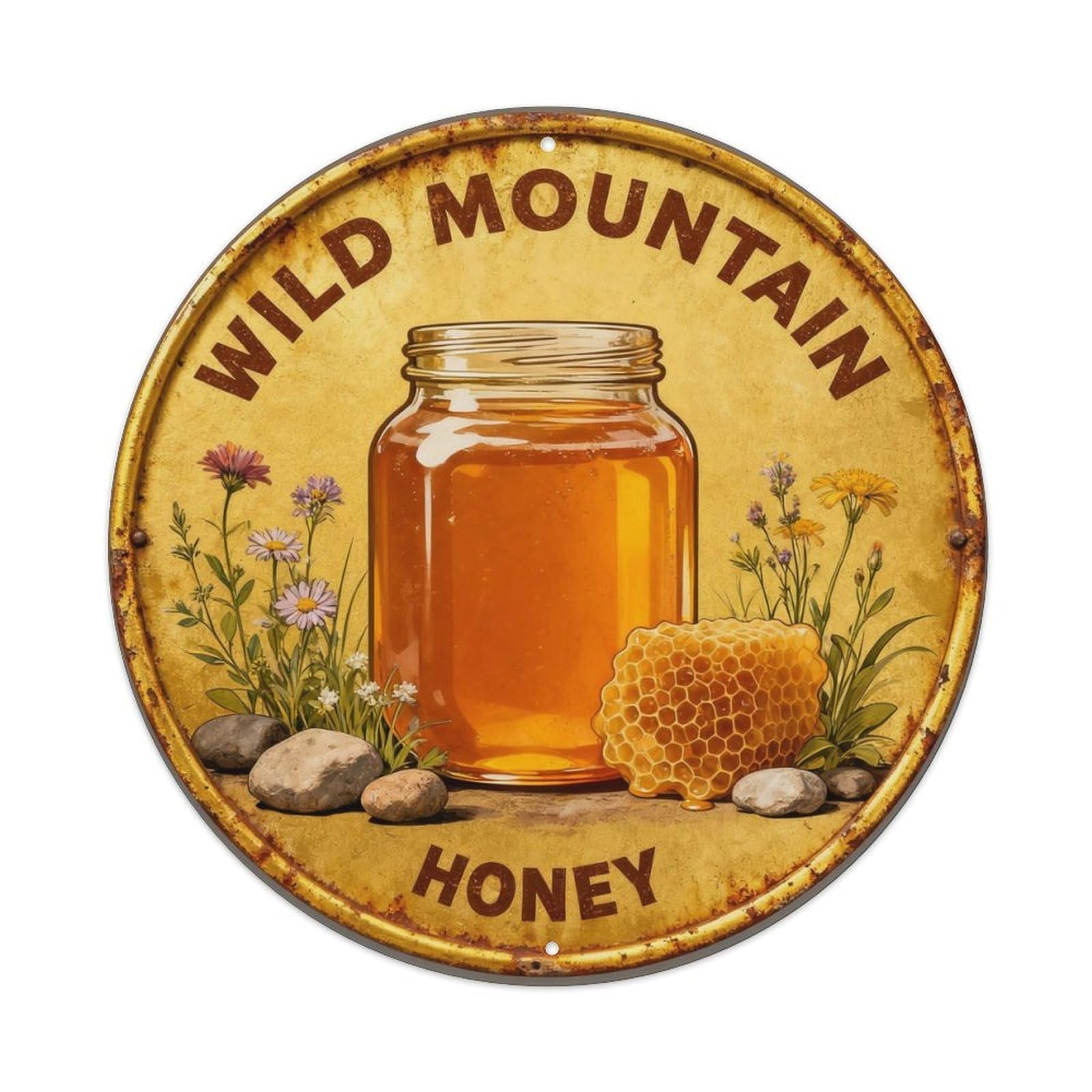 Wild Mountain Honey Metal Tin Sign Plaque