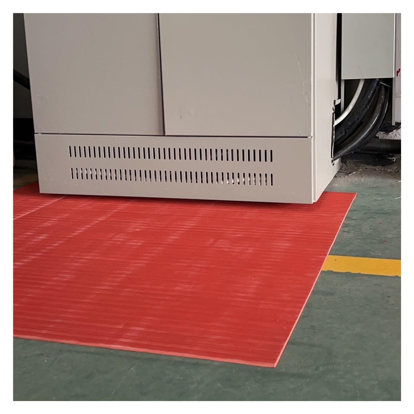 Commercial Electrical Insulating Rubber Mats, High Voltage Insulated Fusebox Safety Mat/Switchboard Matting/Rubber Floor Mat, Electrician Electric Shock Protection Equipment(Red,LxWxT 7' x 3 1/5' x