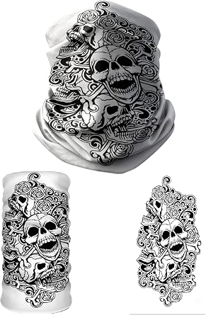 e taktik Multifunctional Bony Skulls Seamless Knitting UV+ Neckerwear Face Mask Headband Bandana Do Rag Hairband