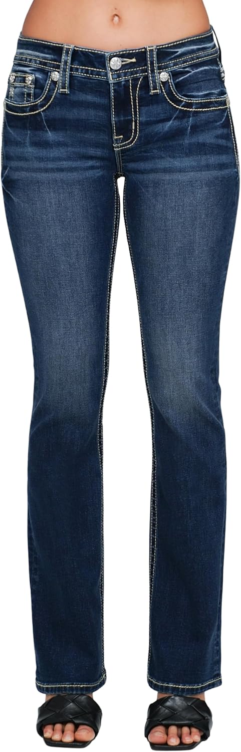 Miss Me Women's Reverie Dreams Dreamcatcher Embellished Pockets Mid-Rise Bootcut Jeans - Image 2