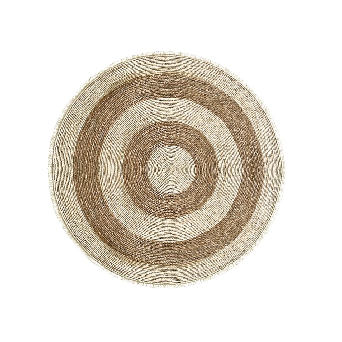 Acomoda Textil - Alfombra de Yute Ecológica de Fibra Natural. Alfombra Grande y Resistente de Fácil Limpieza para Hogar, Casa y Oficina en Interior y Exterior. (Redonda 120 cm Ø, Diana)
