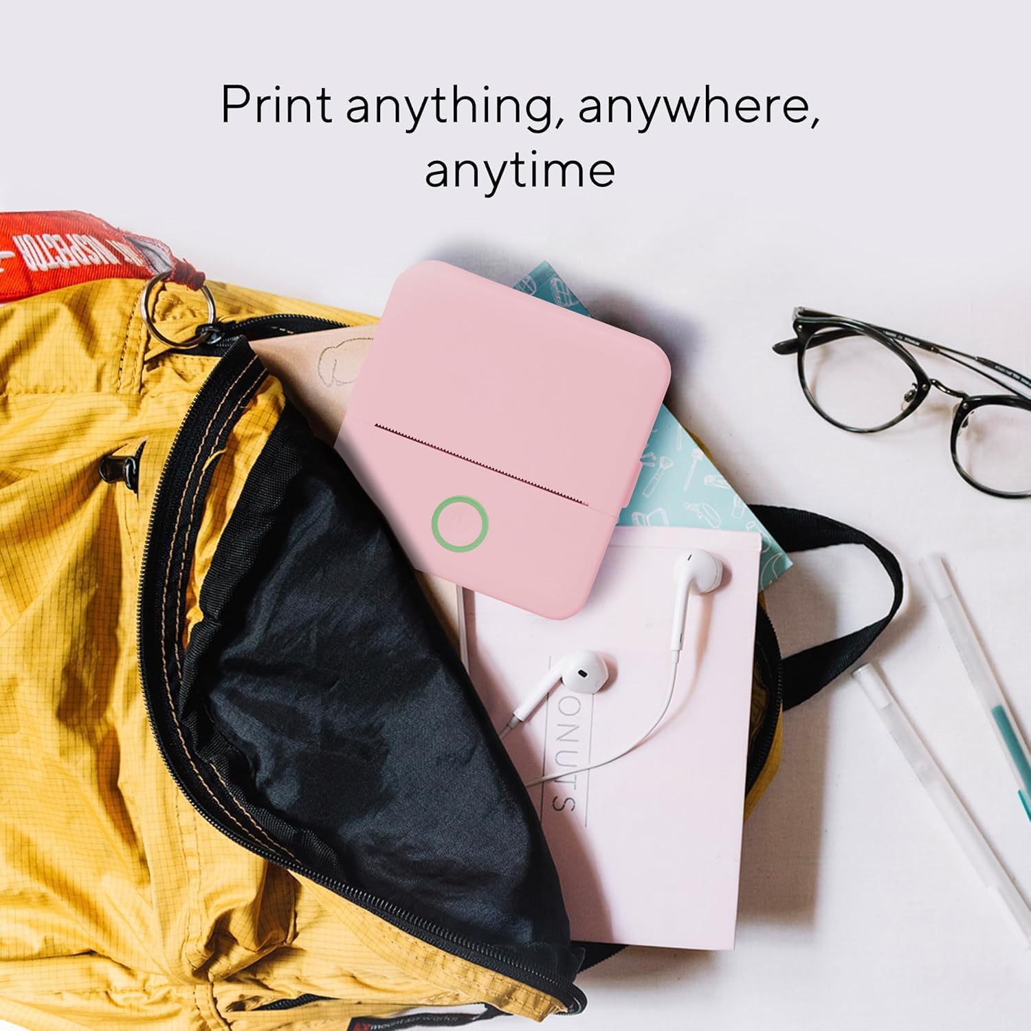 Core Innovations Wireless Mini Portable Inkless Thermal Printer & LabelMaker + Paper Pink