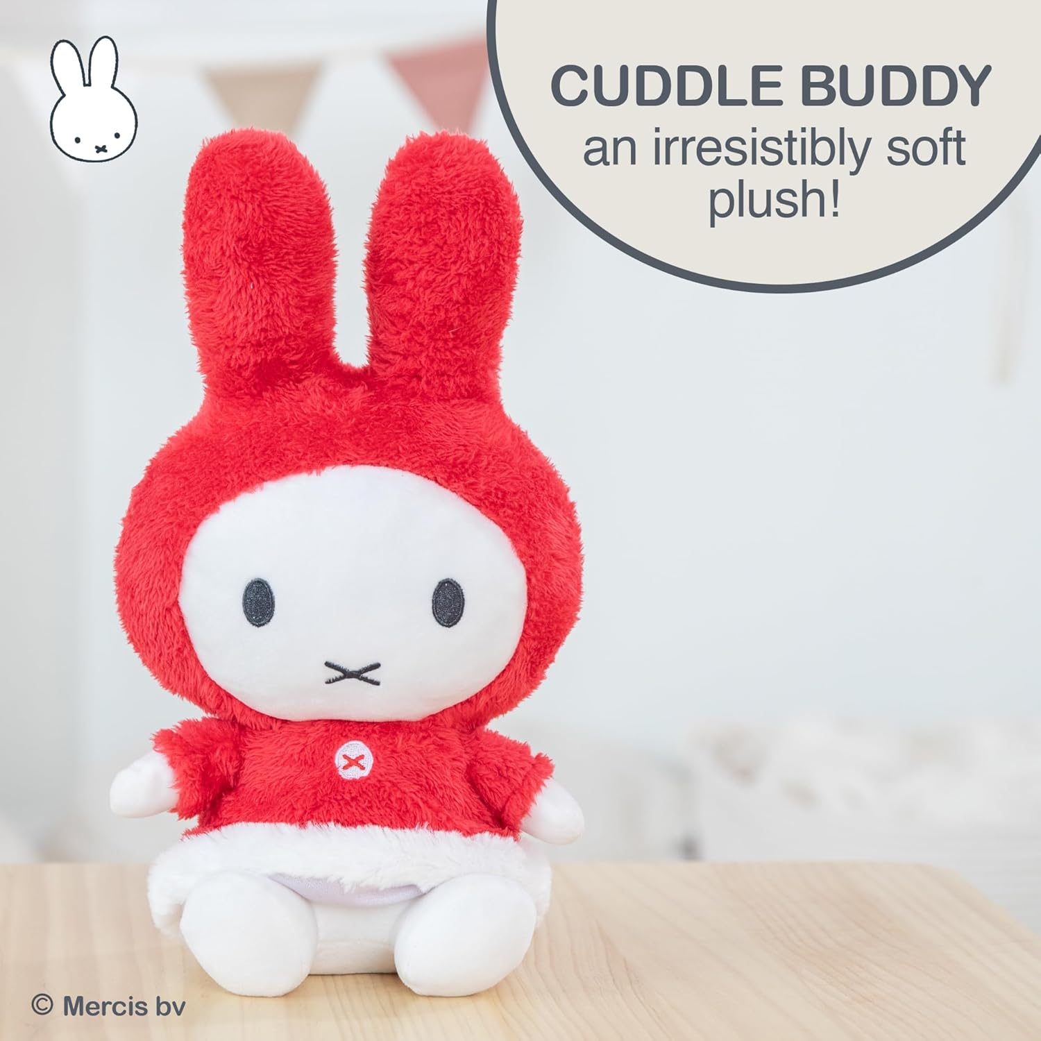 Kids Preferred Miffy Winter Plush Toy, Sitting Dutch Bunny by Dick Bruna, Soft Stuffed Animal Plushie for Girls & Boys - 13 Inches