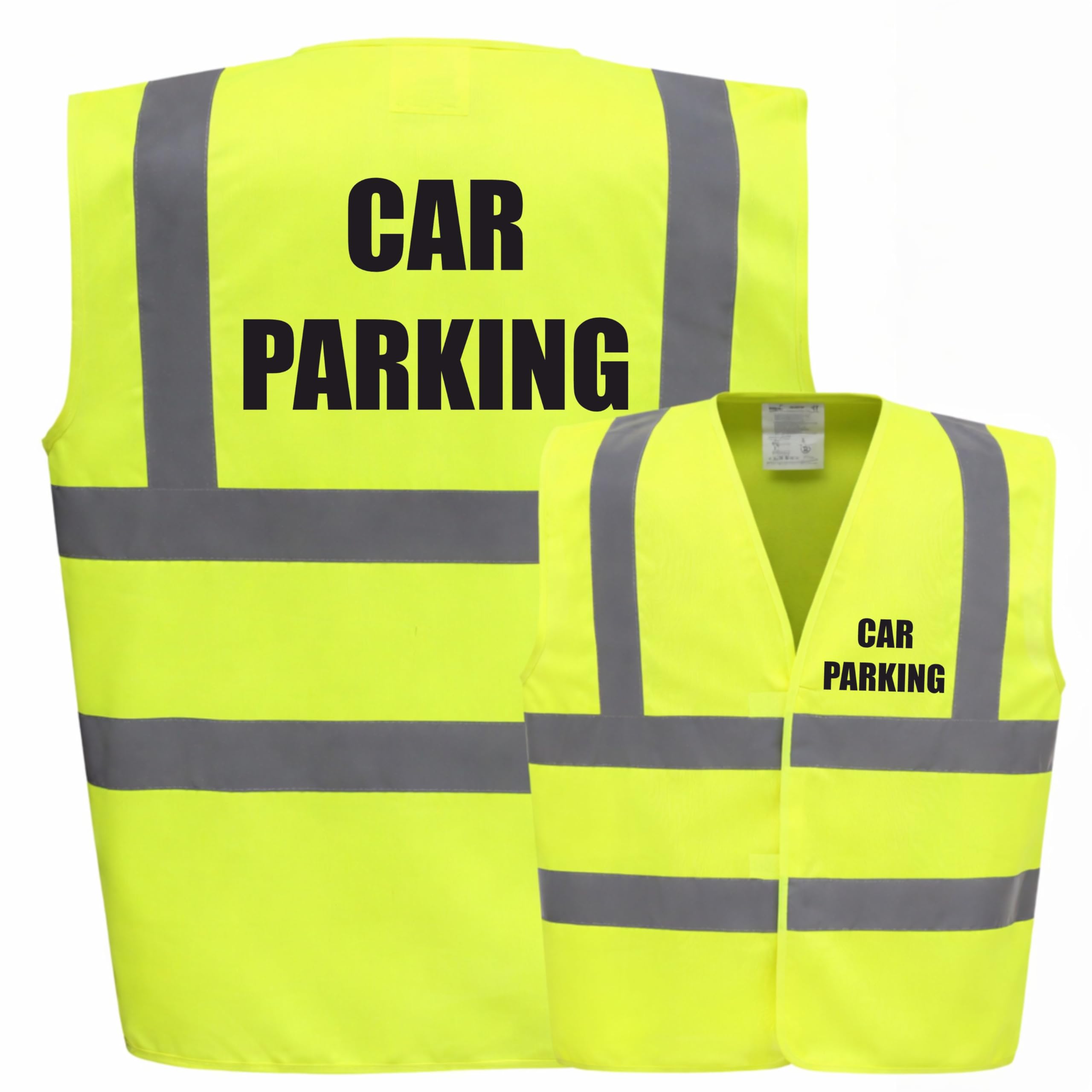 Car Parking Yellow Hi Vis Viz Safety Vest Waistcoat Reflective High Visibility EN471 BS XXX-Large