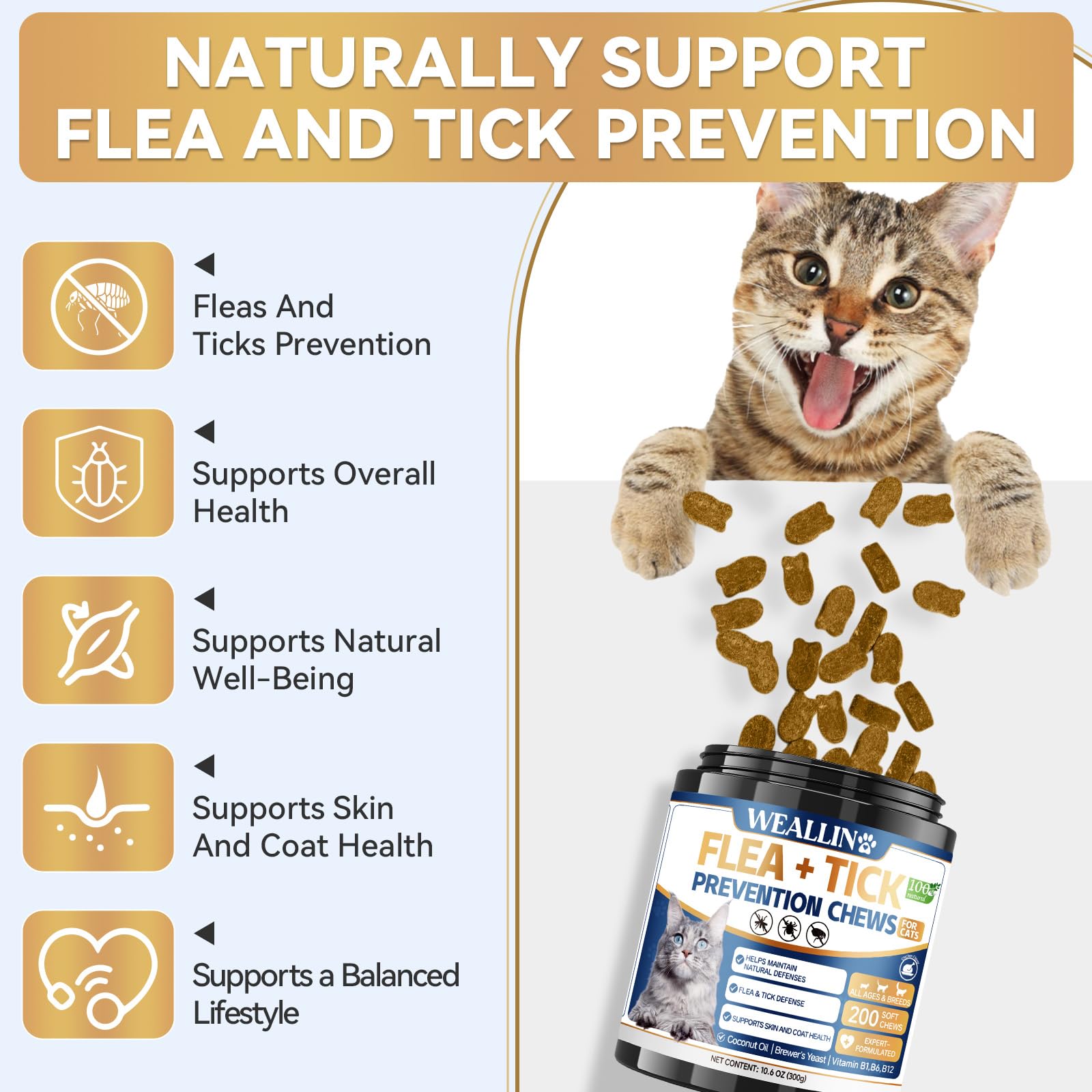 WEALLIN Natural Cat Flea Chews - Image 2