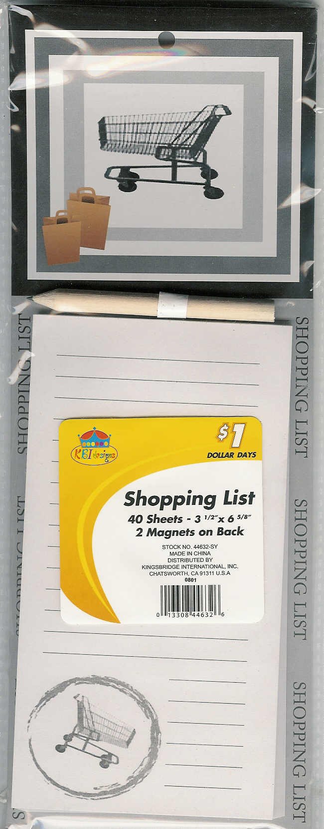 Shopping List Note Pad by KBI Designs