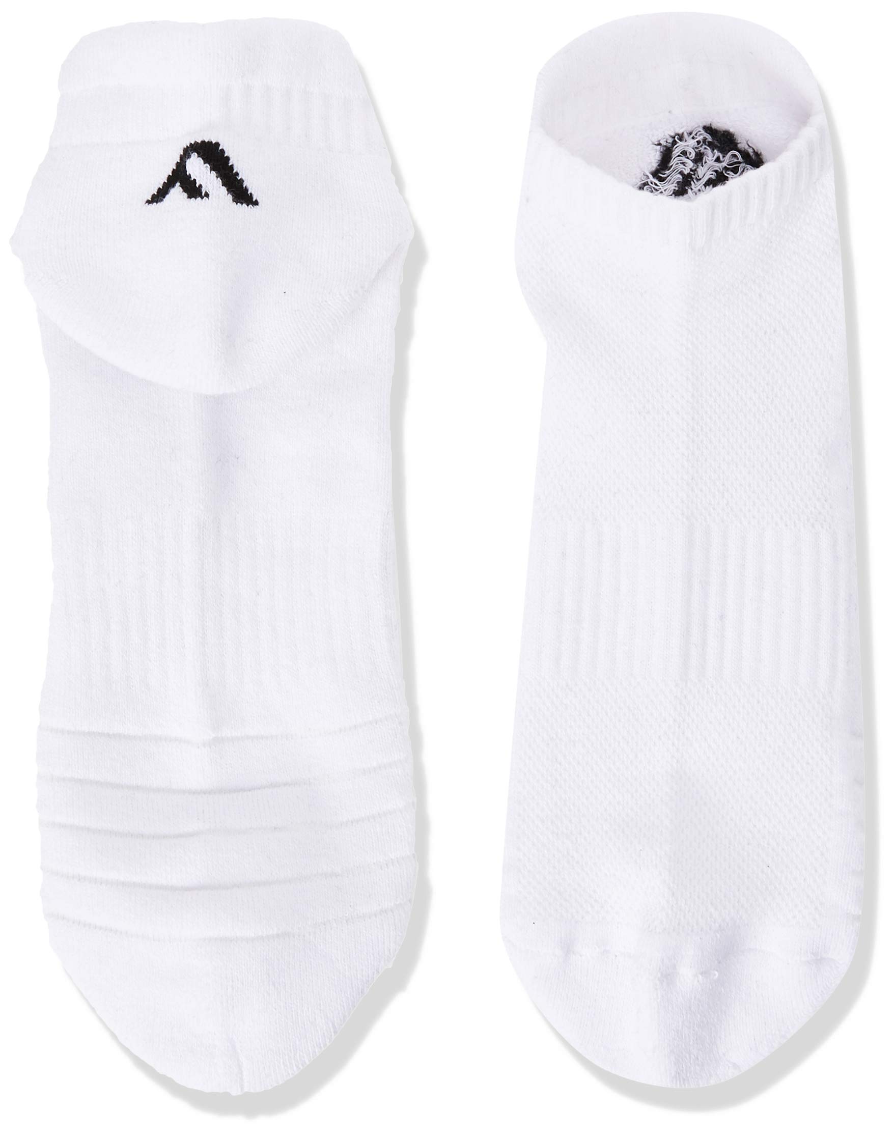 FM London (8 par wyściełanych skarpet do sneakersów unisex – skarpety sportowe dla mężczyzn i kobiet, z wysokim, ochronnym paskiem na pięcie, aby uniknąć pęcherzy, biały, 39-42 EU
