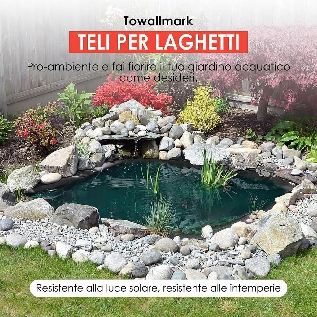 Telo per laghetto EPDM 45 mil 10x15 ft – Flessibile, resistente ai raggi UV, sicuro per pesci, facile da tagliare – Perfetto per laghetti koi, cascate, fontane, giardini acquatici – Qualità: Germania