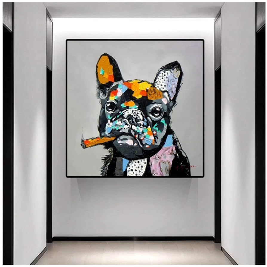 Amazon.co.jp: 動物グラフィティアート犬牛キャンバスプリント