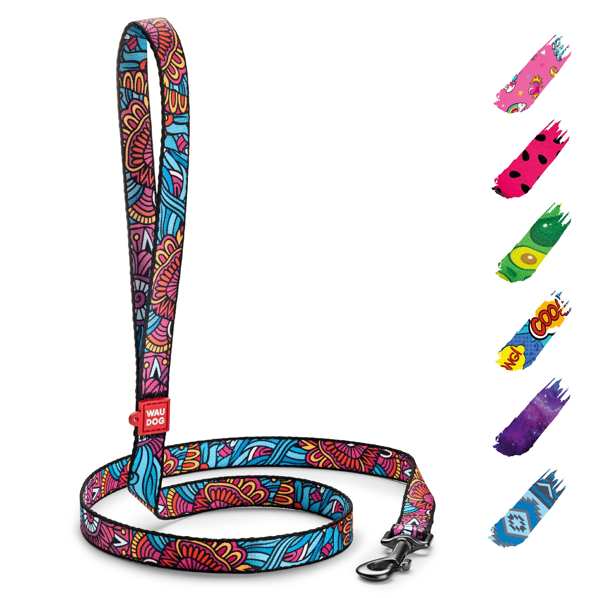 WAUDOG Nylon Dog Leash - 4 Ft - Strong & Heavy Duty for Large & Medium Dogs & Puppies