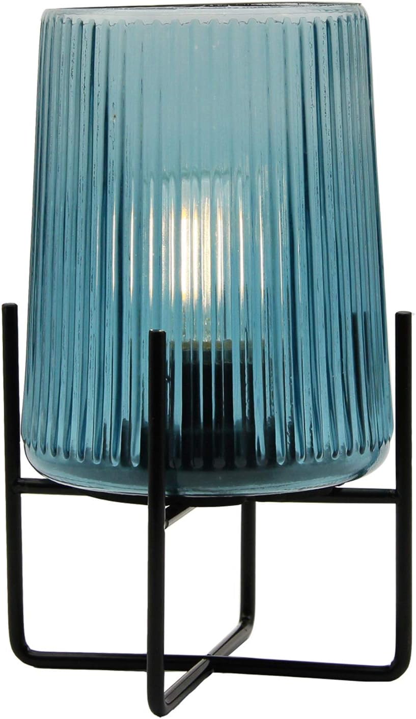 Battery Operated Table Lamp, Cordless Lamps for Home Decor, Battery Powered Nightlight with LED Bulb with Timer, Decorative Lights for Living Room Bedroom Tabletop Entryway Centerpiece Gift(S-Blue)