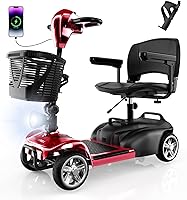iScooter X-02 4-Wheel Foldable Mobility Scooter for Seniors Adults 300lbs Capacity 15 Mile Range Adjustable Seat