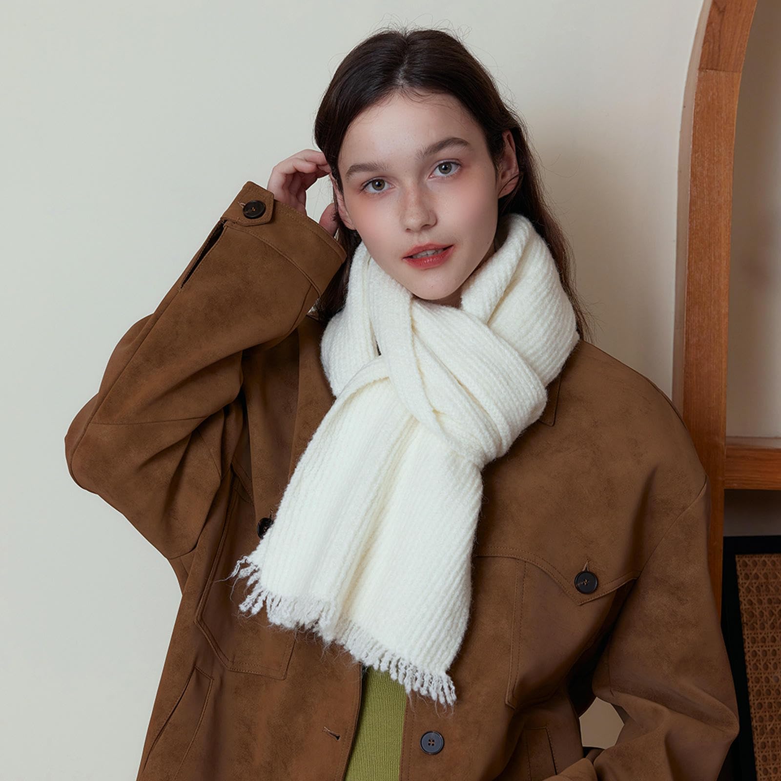 Scarf 2 Piezas De Bufandas Largas Y Suaves De Punto De Color Sólido De Otoño E Invierno Para Hombres E Inviernos
