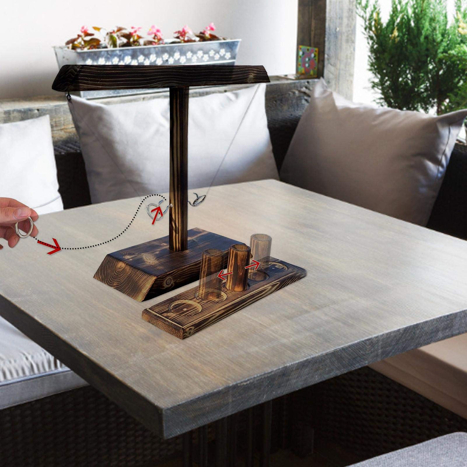 Ring Toss Game Toy, Toss With Shot Ladder Bundle, Ring Toss Head To