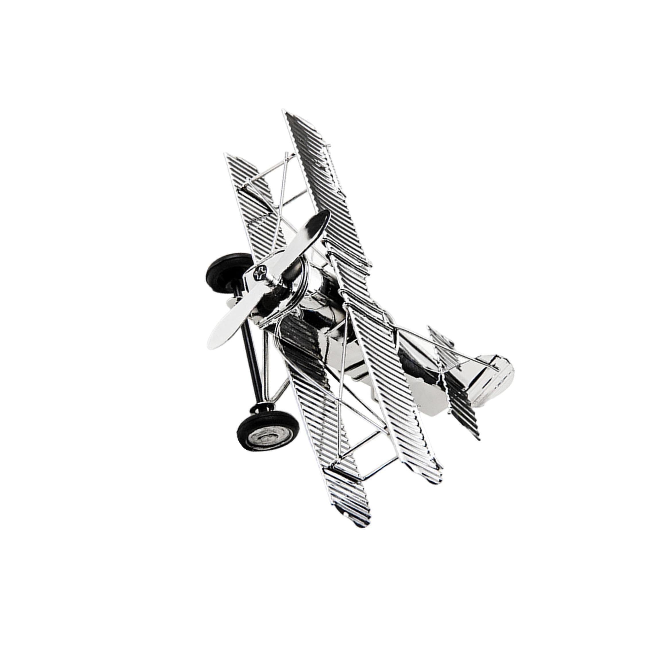 POXZSFX Mini Iron Airplane Is Vintage Gift Kids Bedroom Decor Office Desk Display Handicraft Vintage Airplane Model Is Made Of Iron Treated By Electroplating, silver, M