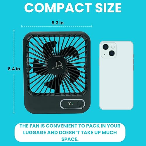 Miniatura 5 de Aprobado por la cabina del ventilador de crucero, gancho magnético incluido para colgar en las paredes, recargable por USB portátil y enchufable,