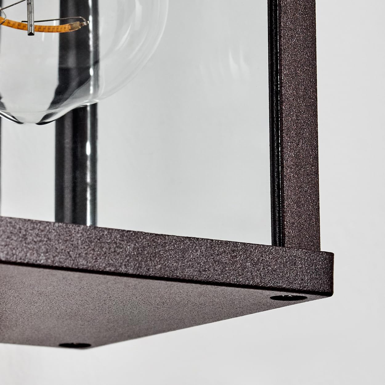 HOFSTEIN Außenwandleuchte Tourega, Außenwandlampe aus Metall/Glas in Rostfarben/Klar, moderne Wandleuchte abwärts außen im Vintage-Design mit Lichteffekt, E27, IP44, Garten, Hof, Außenbereich, Haustür